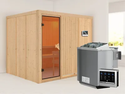 Systemsauna Gobin bronzierte Ganzglastür, inkl. 9 kW Bio-Kombiofen ext. Steuerung Produktbild #1