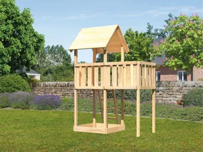 Spielturm Lotti naturbelassen inkl. Anbau Produktbild #1