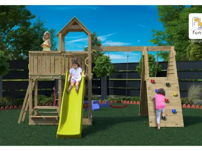 Spielturm Fluppi KDI inkl. Einzelschaukel + Rutsche Produktbild #1
