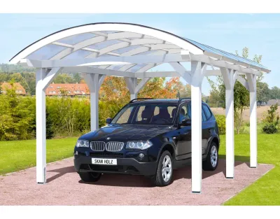 Einzelcarport Franken weiß vorbehandelt Produktbild #1