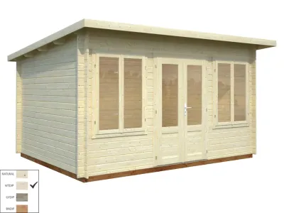 Gartenhaus Blockbohlenhaus Lisa 11,5 m² 34 mm transparent tauchimprägniert Produktbild #5