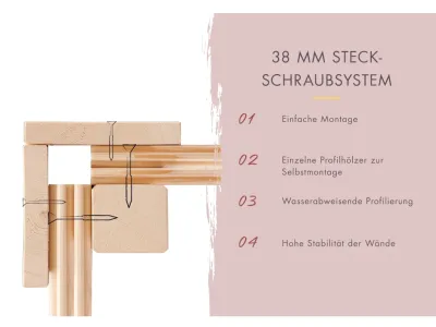 Fasssauna Quadro 1 naturbelassen Produktbild #10