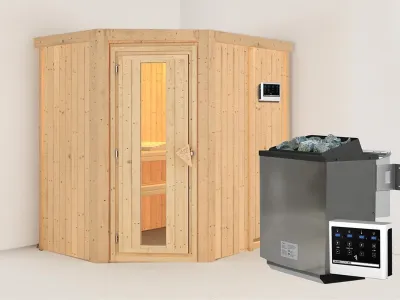 Sauna Systemsauna Carin, inkl. 9 kW Bio-Ofen mit externer Steuerung Produktbild #1
