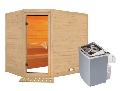Sauna Massivholzsauna Tanami inkl. 9 kW Saunaofen integr. Steuerung Produktbild #2