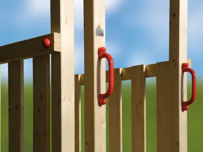 Spielturm Tabaluga Drachenturm Satteldach naturbelassen inkl. Schaukel Produktbild #4