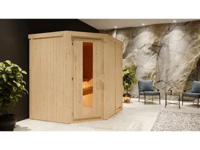 Sauna Systemsauna Siirin, inkl. 9 kW Ofen mit externer Steuerung Produktbild #11