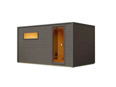 Gartensauna Lenchen 6 terragrau SPARSET mit 9 kW Bio-Ofen und ext. Steuerung Produktbild #6