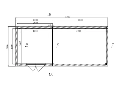 Gartenhaus Homeoffice Blockbohlenhaus Inna 34 mm naturbelassen mit 4 m Anbau Produktbild #5