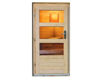 Saunahaus Mikka mit Klarglastür, inkl. 9 kW Bio-Kombiofen mit externer Steuerung Produktbild #6