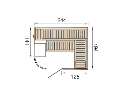 Sauna Elementsauna SPARSET Sara 2 inkl. 9,0 kW Ofen mit ext. Steuerung, + Anschlusskabel Produktbild #2