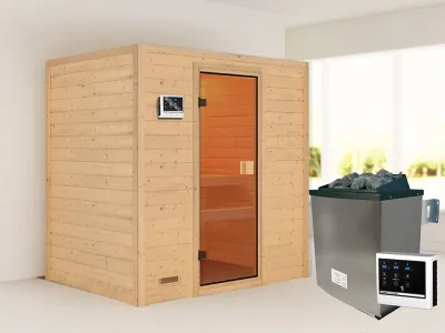 Sauna Massivholzsauna Selena, inkl. 9 kW Ofen mit externer Steuerung Produktbild #5