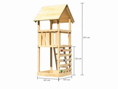 Spielturm Lotti naturbelassen inkl. Kletterwand Produktbild #7