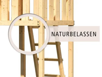 Spielturm SET Ritterburg Löwenherz naturbelassen inkl. Rutsche rot Produktbild #5