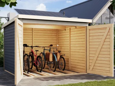 Fahrradgarage 4 19 mm mit Solarkit Produktbild #1