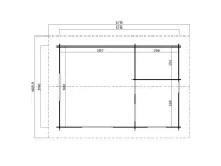 Gartenhaus Blockbohlenhaus Caroline Set Silber 40 mm carbongrau Produktbild #2