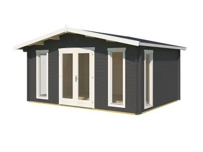 Gartenhaus Blockbohlenhaus Elgin 44 Set Gold 44 mm carbongrau Produktbild #2