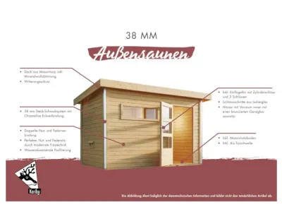 Saunahaus Mikka mit Milchglastür, inkl. 9 kW Bio-Kombiofen mit externer Steuerung Produktbild #3