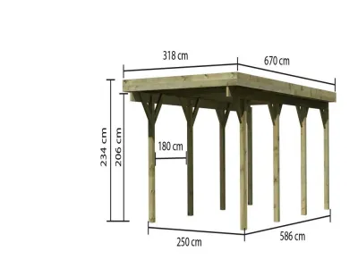 Carport Einzel 2 CLASSIC inkl. 0,5 mm Stahldachplatte Produktbild #1