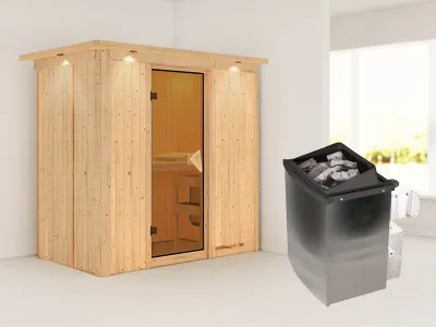 Sauna Systemsauna Variado mit Dachkranz, inkl. 9 kW Ofen mit integrierter Steuerung Produktbild #7