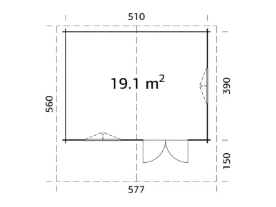Gartenhaus Blockbohlenhaus Sally 19,1 m² 44 mm braun tauchimprägniert Produktbild #3