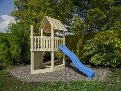 Spielturm Ship Tower KDI inkl. Rutsche blau Produktbild #1