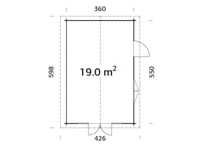 Gartenhaus Blockbohlenhaus Irene 19,0 m² 44 mm braun tauchimprägniert Produktbild #3