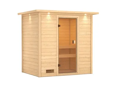 Sauna Selena mit bronzierter Glastür und Dachkranz Produktbild #6