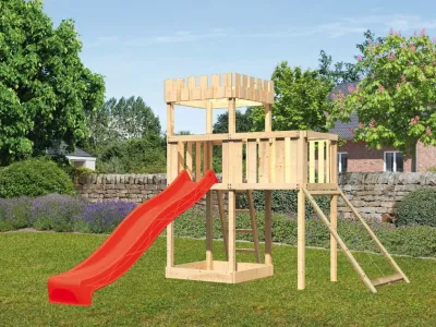 Spielturm Ritterburg Löwenherz SET naturbelassen Produktbild #1