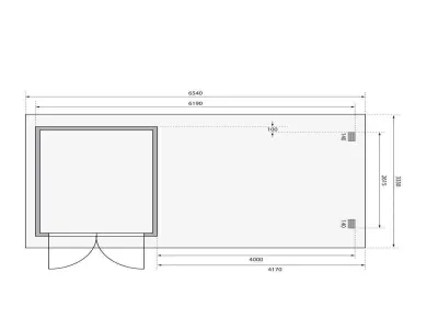 Gartenhaus Blockbohlenhaus SET Bastrup 4 28 mm naturbelassen, inkl. 4 m Anbaudach + Rückwand Produktbild #4