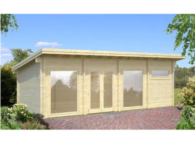 Gartenhaus Blockbohlenhaus Heidi 22,8 m² 70 mm naturbelassen Produktbild #1