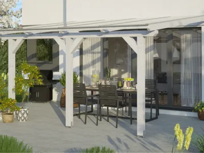 Terrassenüberdachung Andria weiß Produktbild #1