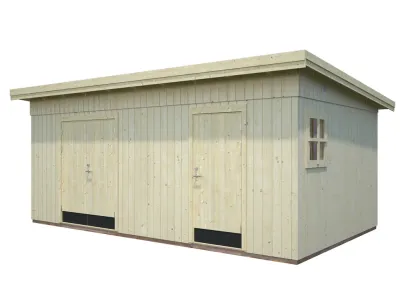 Gerätehaus Kalle 16,9 m² 18+70 mm naturbelassen Produktbild #2