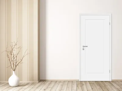 Zimmertür Cala 01 Weißlack RAL 9003 Designkante Produktbild #2