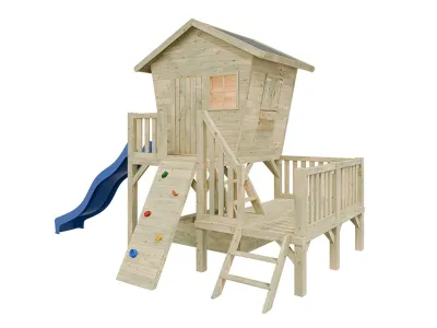Stelzenhaus Big Birdy KDI inkl. Rutsche blau Produktbild #9