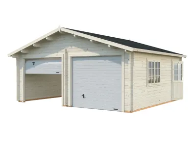 Garage Roger 28,4 m² mit Sektionaltor 44 mm transparent tauchimprägniert Produktbild #2