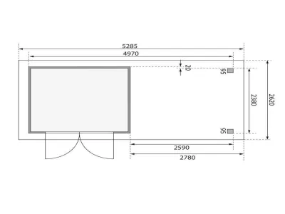 Gartenhaus SET Askola 3,5 19 mm naturbelassen, inkl. 2,8 m Anbaudach + Rückwand Produktbild #6