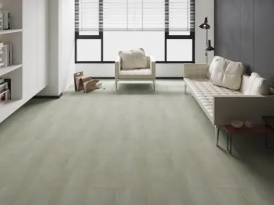 Vinylboden Premium Klebevinyl Beton weiß Fliesenformat Produktbild #1