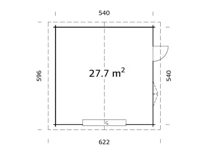 Garage Roger 27,7 m² mit Sektionaltor 70 mm naturbelassen Produktbild #4