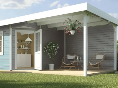 Gartenhaus Designhaus 213 B Gr. 1 28 mm grau Produktbild #4