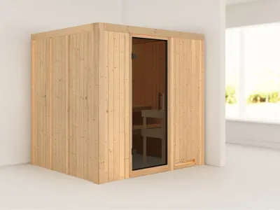 Systemsauna Sodin graphit Ganzglastür Produktbild #1