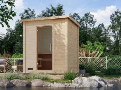 Saunahaus Lene 1 38 mm naturbelassen inkl. 9 kW Ofen mit integrierter Steuerung Produktbild #1