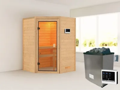 Sauna Massivholzsauna Antonia, inkl. 9 kW Ofen mit externer Steuerung Produktbild #8