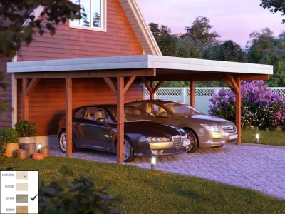 Carport Karl 20,6 m² grau tauchimprägniert Produktbild #2