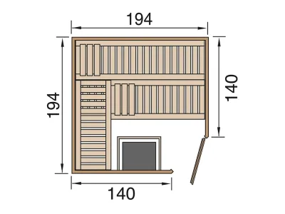 Sauna Systemsauna SPARSET 2 Varberg 3 mit graphit Glastür inkl. Bio-Ofen & Fenster Produktbild #3