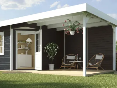 Gartenhaus Designhaus 213 B Gr. 1 28 mm anthrazit Produktbild #4