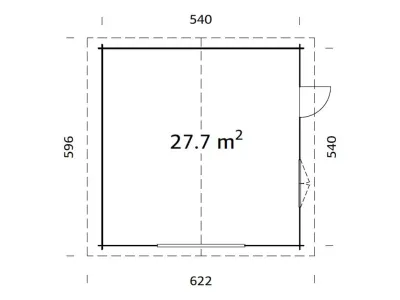 Garage Roger 27,7 m² ohne Tor 70 mm transparent tauchimprägniert Produktbild #4