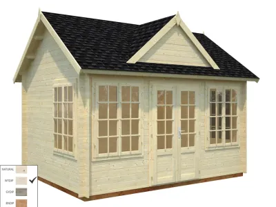 Gartenhaus Blockbohlenhaus Claudia 11,5 m² 34 mm transparent tauchimprägniert Produktbild #2
