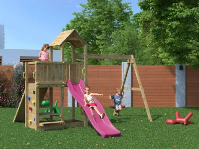 Spielturm Floppi KDI inkl. Doppelschaukel + Rutsche Produktbild #9