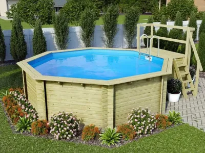 Pool Holzpool Modell 2 Variante B kdi mit Sonnenterrasse Produktbild #3