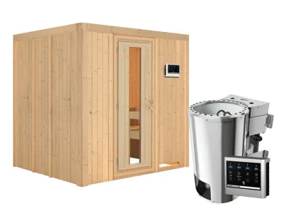 Sauna Systemsauna Daria Energiespartür + Plug & Play Bio-Ofen mit externer Steuerung Produktbild #2